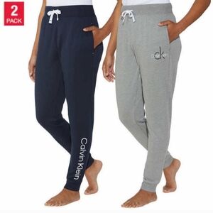 Calvin Klein Women's 2 Pack French Terry Joggers, Medium